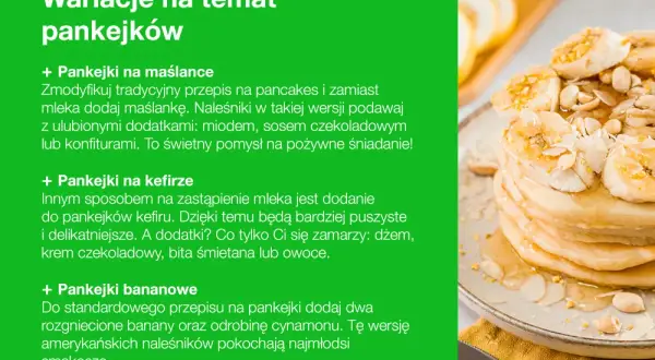 Puszyste pankejki bananowe z miodem i płatkami migdałów. Przepis na pyszne śniadanie.